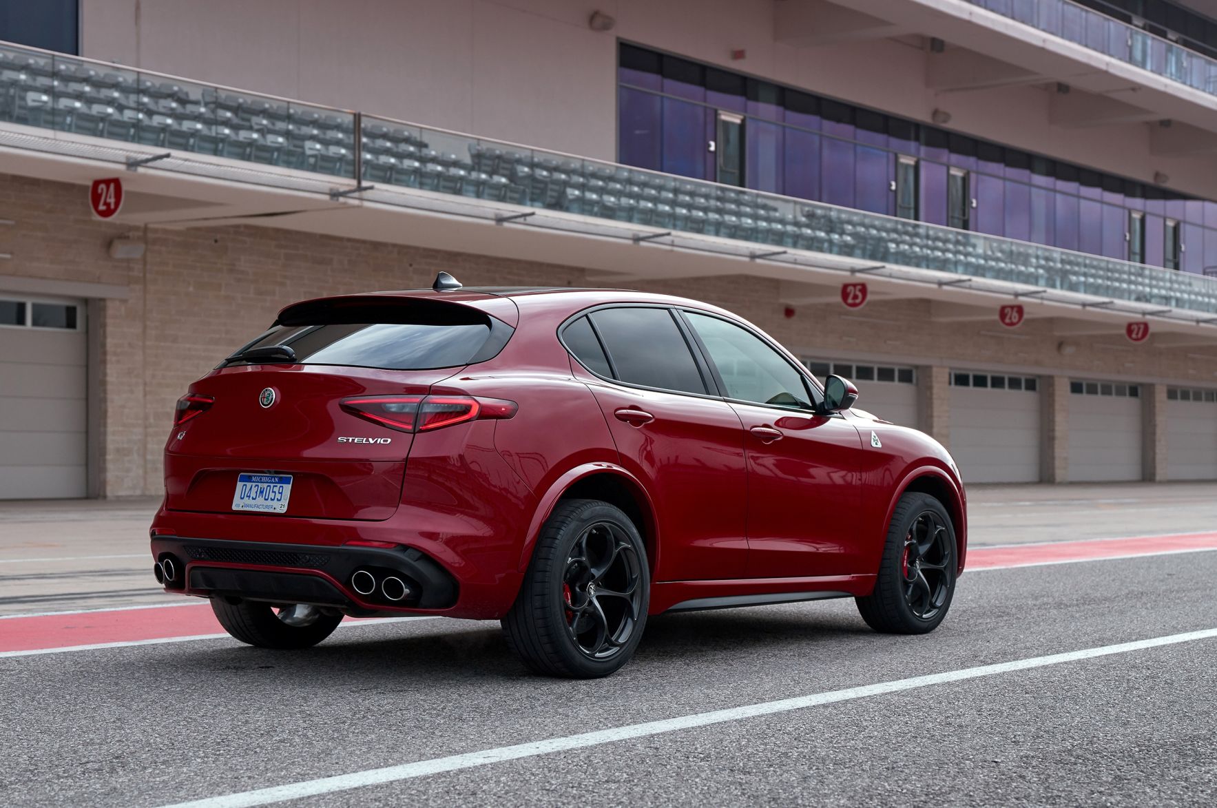 2018 Alfa Romeo Stelvio Quadrifoglio in Rosso Competizione at Circuit of the Americas in Austin, Texas
